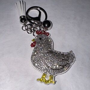 Crystal Chicken Keychain with Tassel